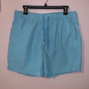 Forever 21 light blue mesh lined swim trunks